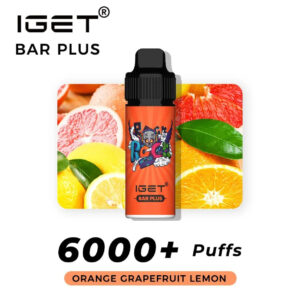IGET BAR PLUS ORANGE GRAPEFRUIT LEMON 6000 PUFFS